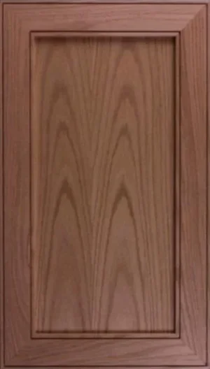Iceland cabinet door with an angled frame and stepped inner edge