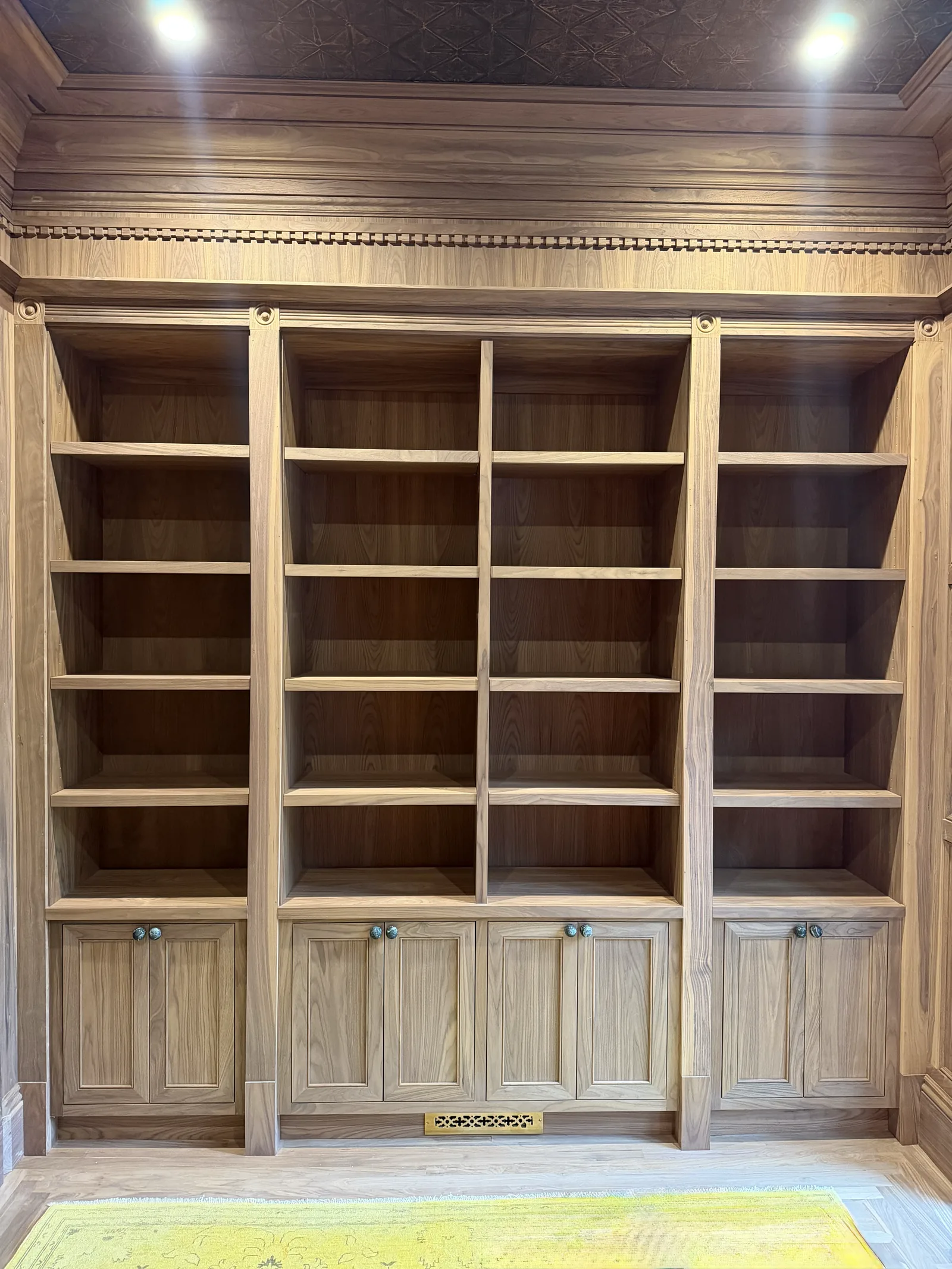 Floor to ceiling built-in library bookcase wall in a San Francisco home